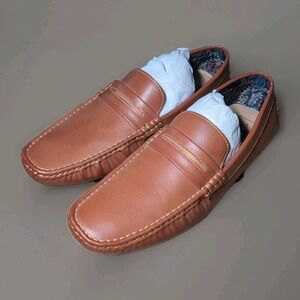 Jaxson JXSN Casual‎ Tan Leather Loafers Men's 13 Slip-On Rubber Sole